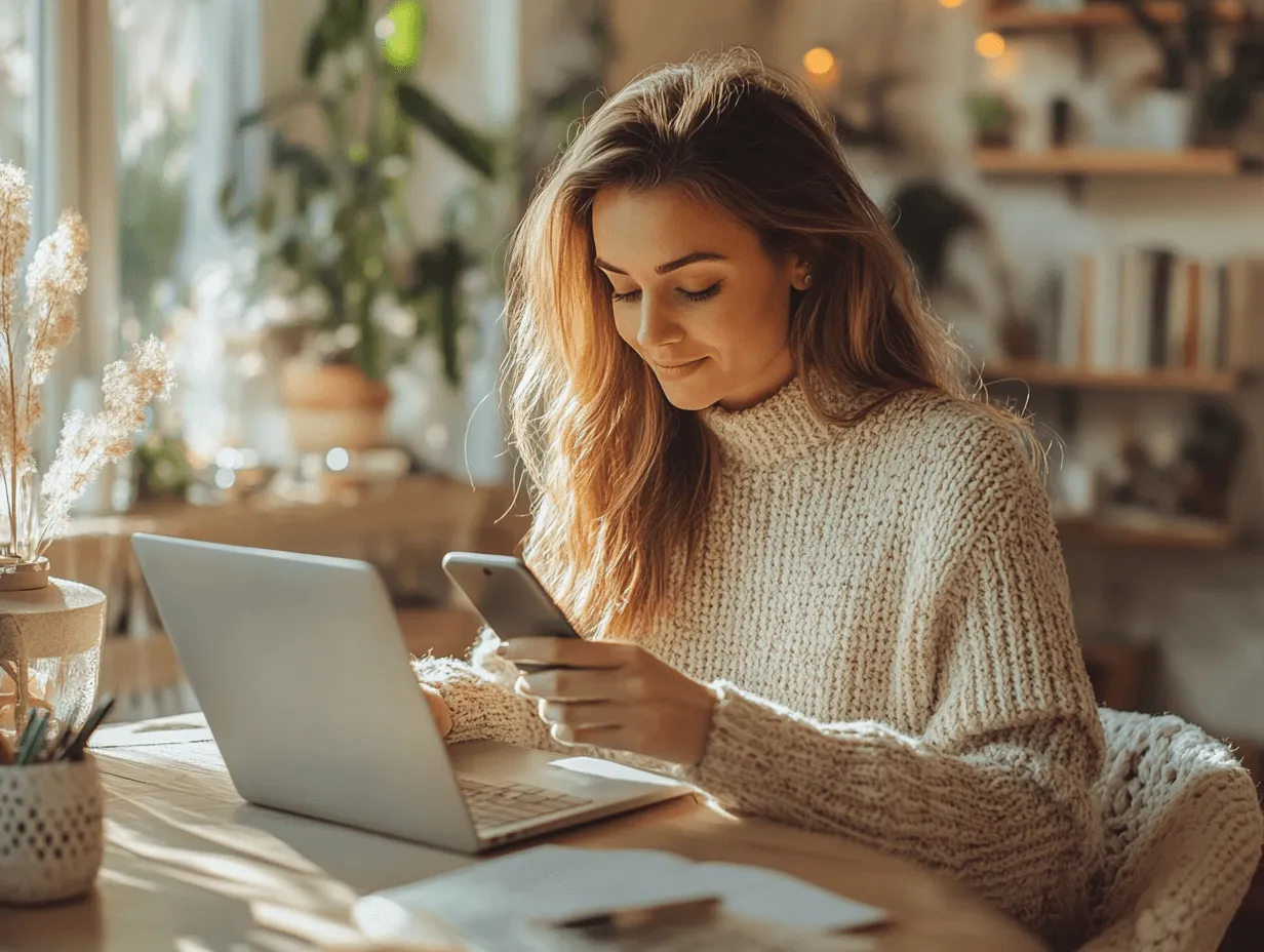 Personne vérifiant son éligibilité à l’isolation à 1 € sur son ordinateur portable